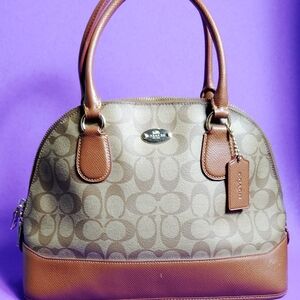 Coach Brown Signature Dome Satchel